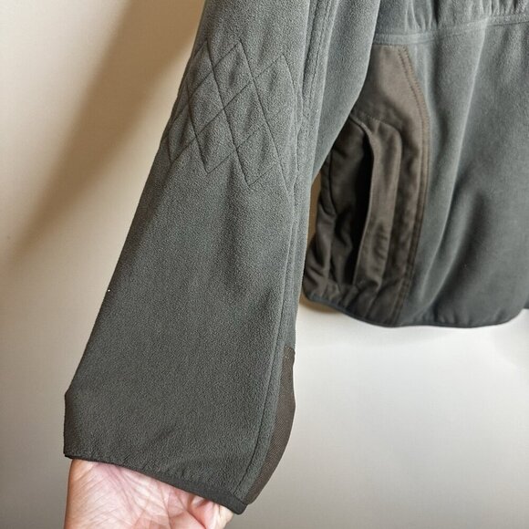 Eddie Bauer Sport Shop Fleece Canvas Jacket Men's XXL Green Brown Full Zip - Picture 6 of 13